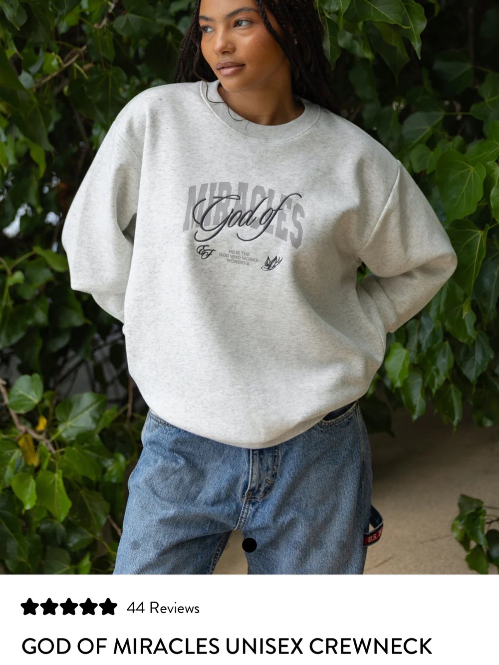 Light Gray Graphic Crewneck Sweatshirt - Unbranded - Picture 3 of 4